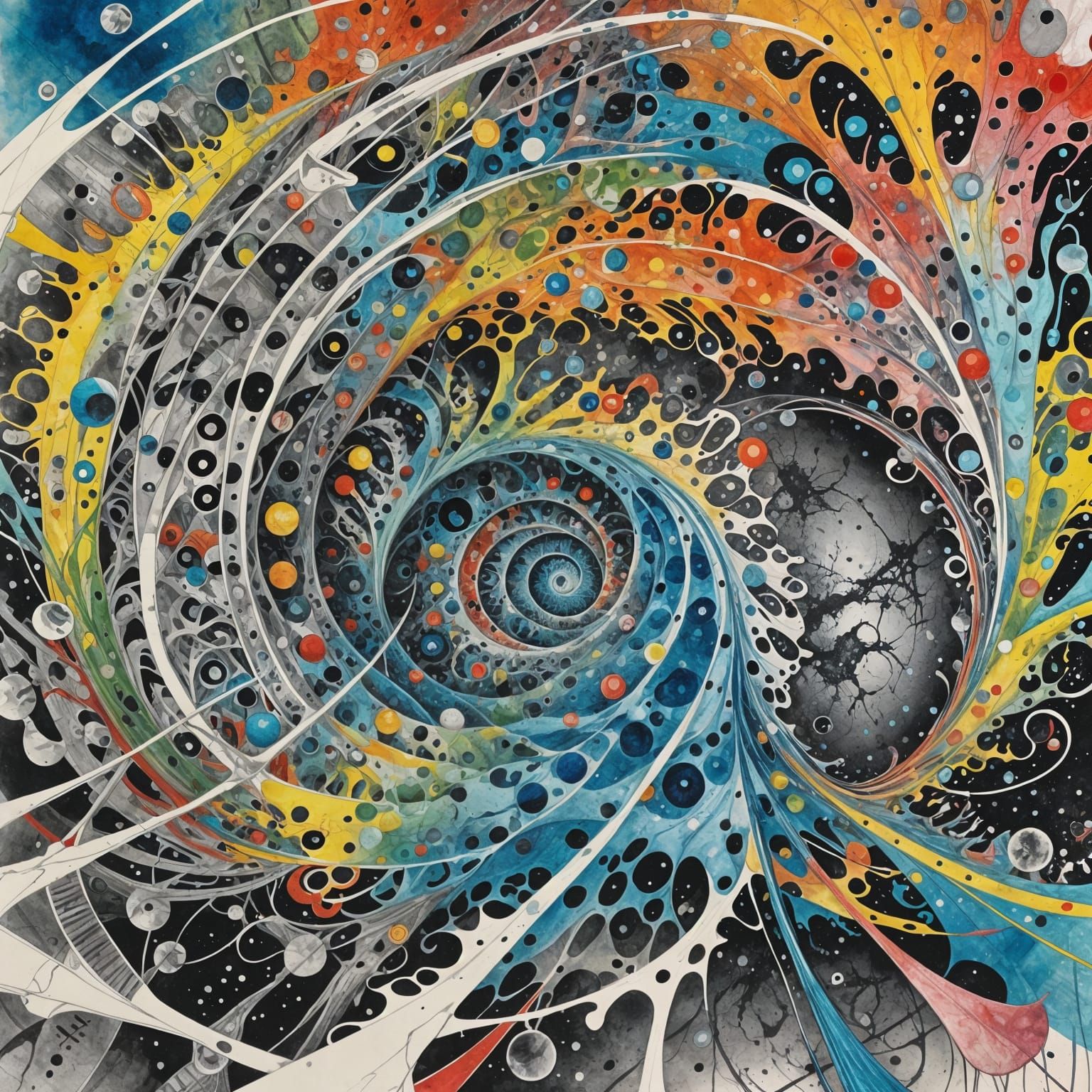 Psychedelic Fractal DNA Spirals in Hyper Surrealism