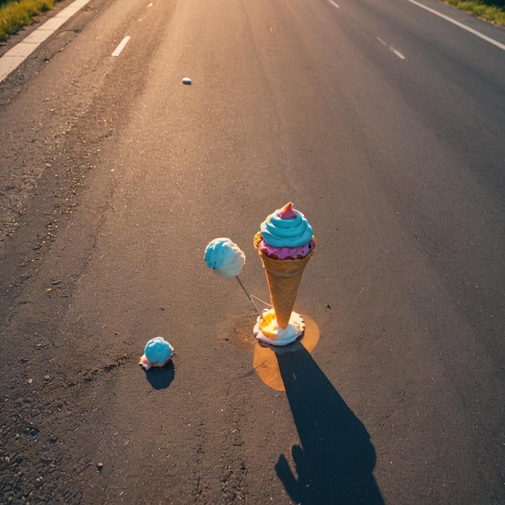 UFO Hovering Over Ice Cream: Digital Matte Painting