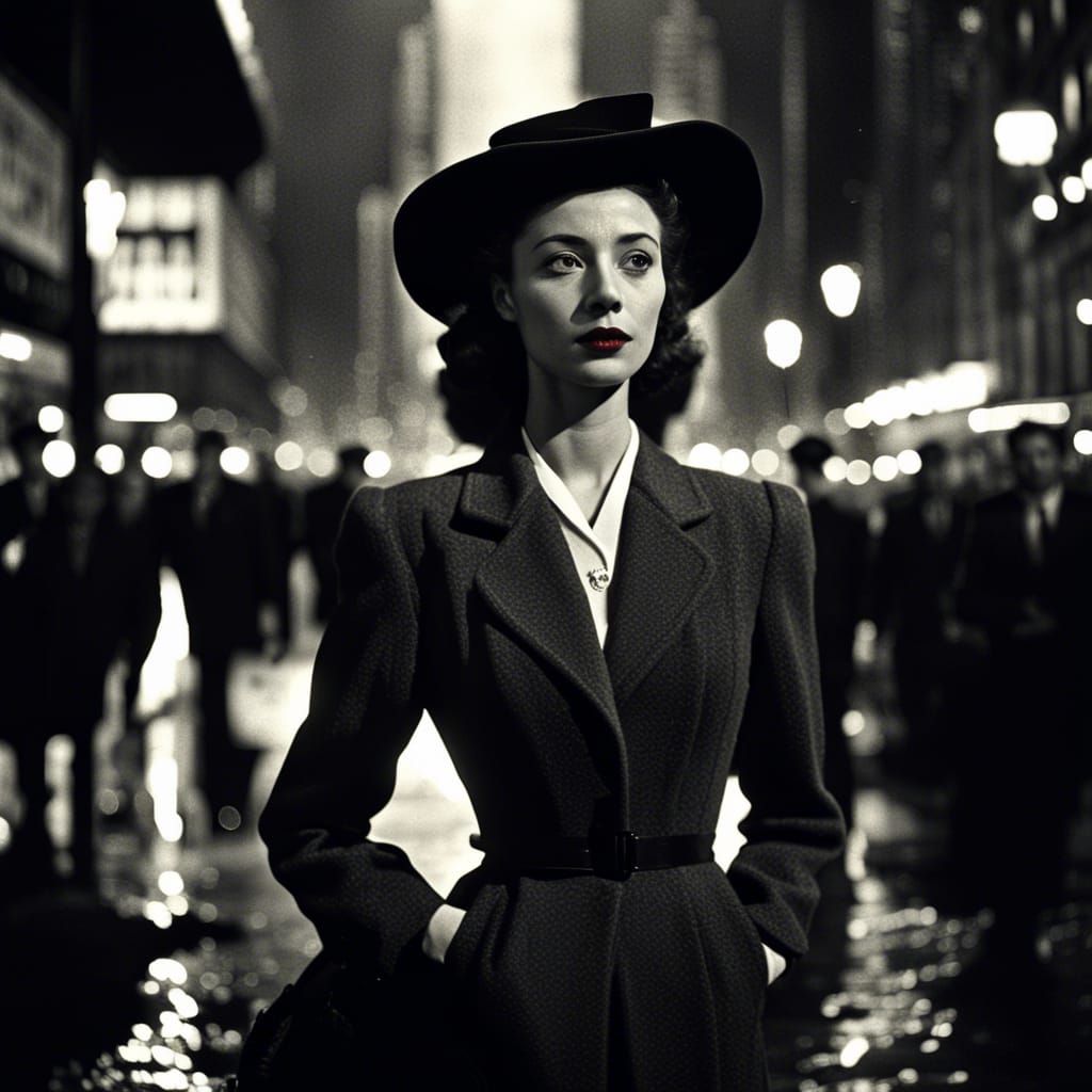 Classy Woman in Film Noir New York City