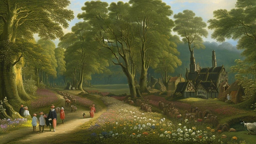 English Country Landscape in John Constable Style