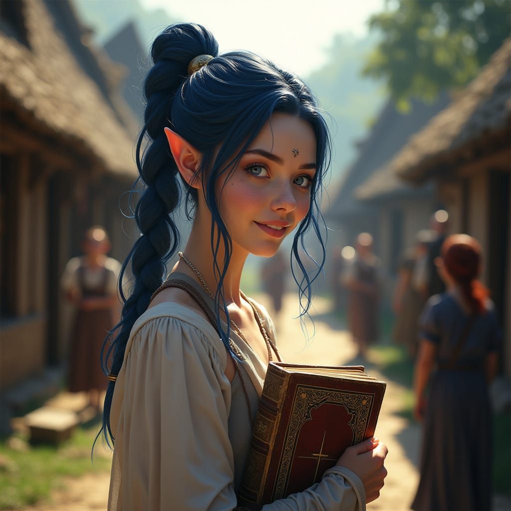 Moonlit Village Cleric in Gentle Glow