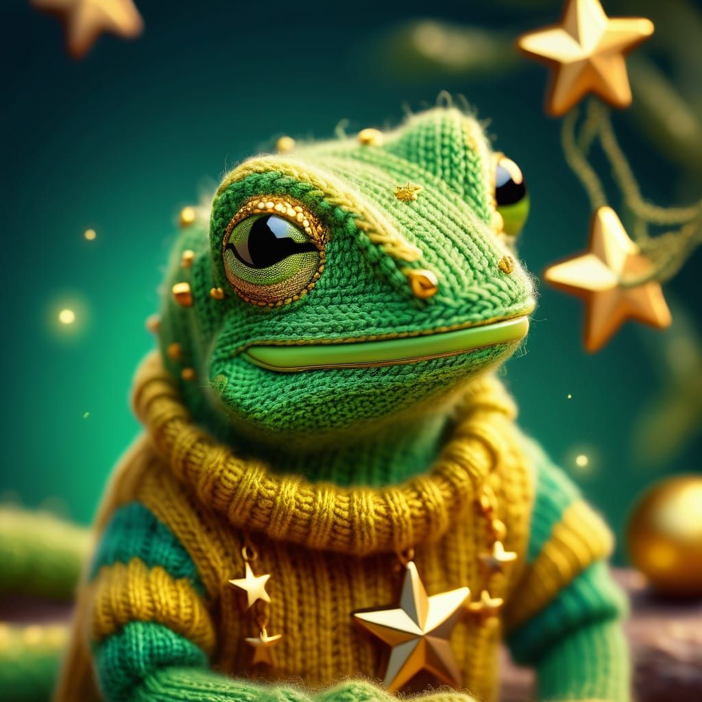 Tiny Lizard in Knitted Sweater Concept Art