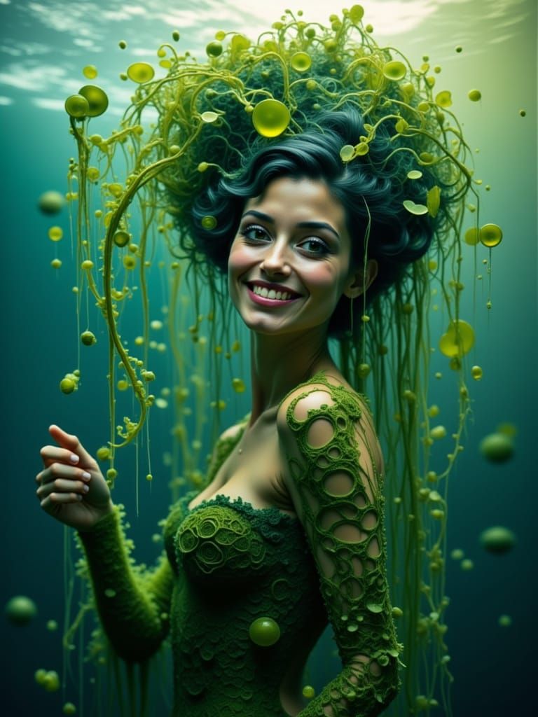 Miss Algae: Beauty Queen in a Tube, Ethereal Photo