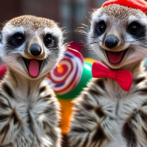 meerkats practicing their clown faces