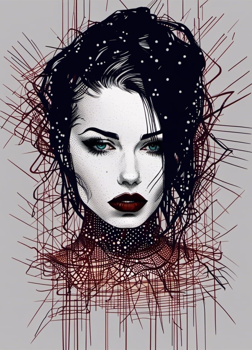 Gothic Portrait of a Woman in Digital Art Style