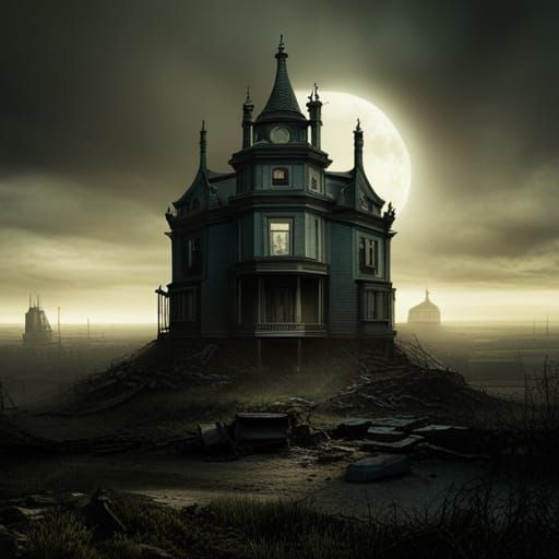 Dramatic Horror House Digital Matte Painting