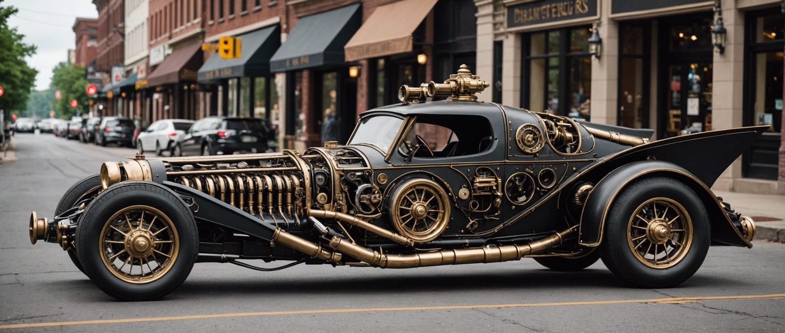 Steampunk Batmobile Downtown Canton New York