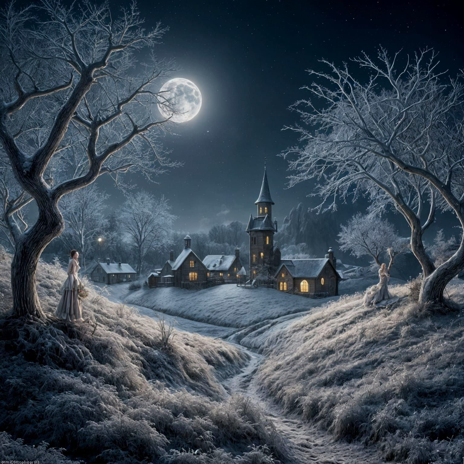 Jack Frost's Moonlit Winter Creation
