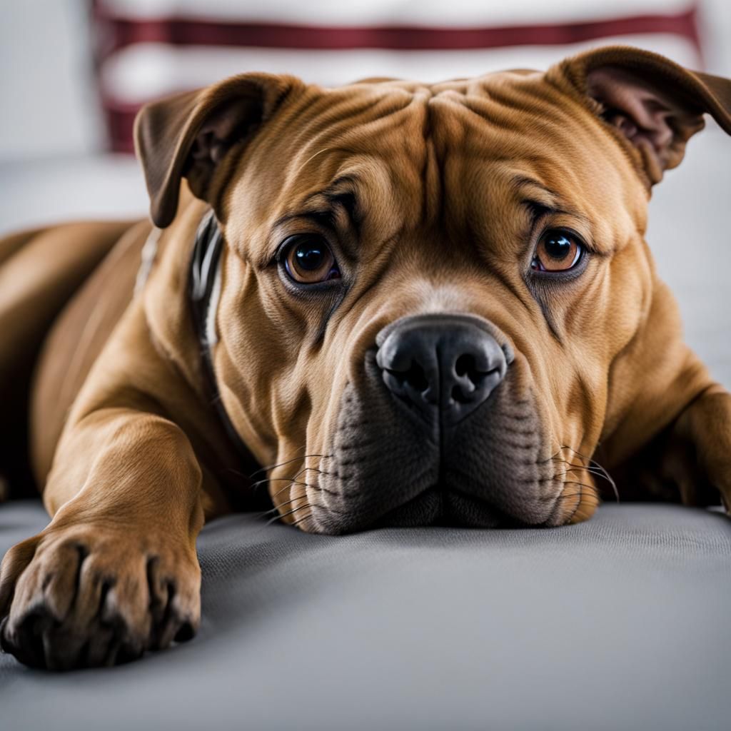 Sad American Bully Dog in 4k