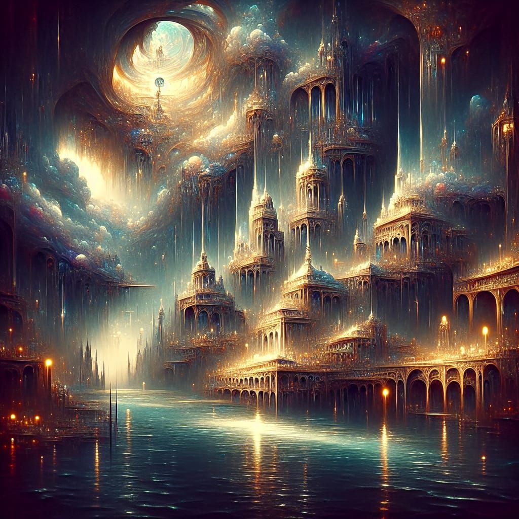 Detailed Underwater Cityscape in Cinematic Style