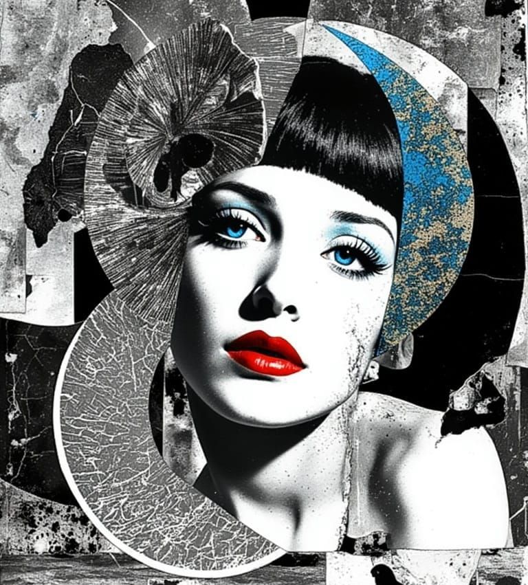 Dreamy Siren in Iridescent Hues, Inspired by Escher and Germ...