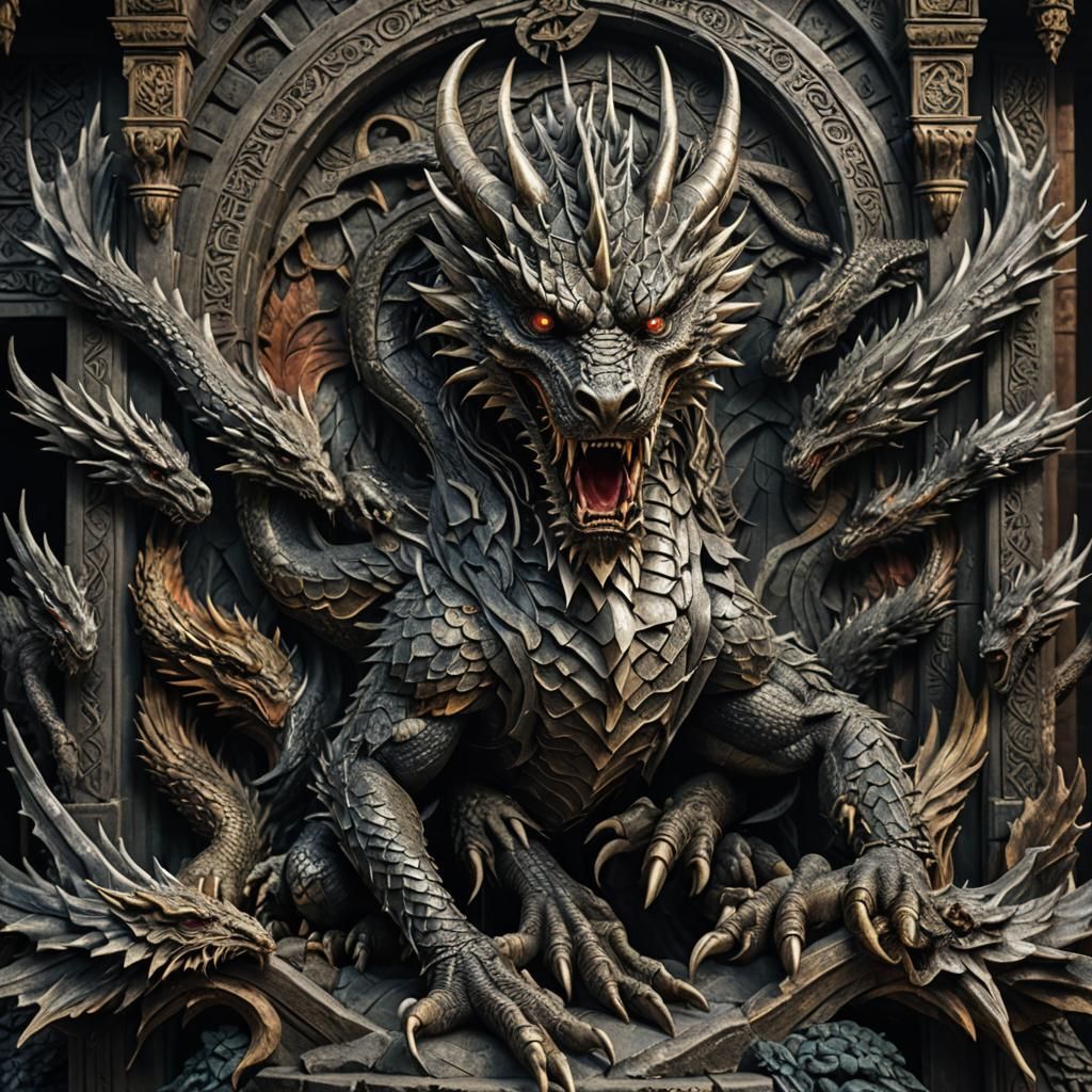 Majestic Dragons from Game of Thrones in Hyperrealistic Deta...