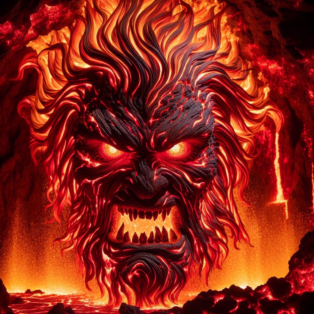 Fearsome Lava Face Emerges from Volcano