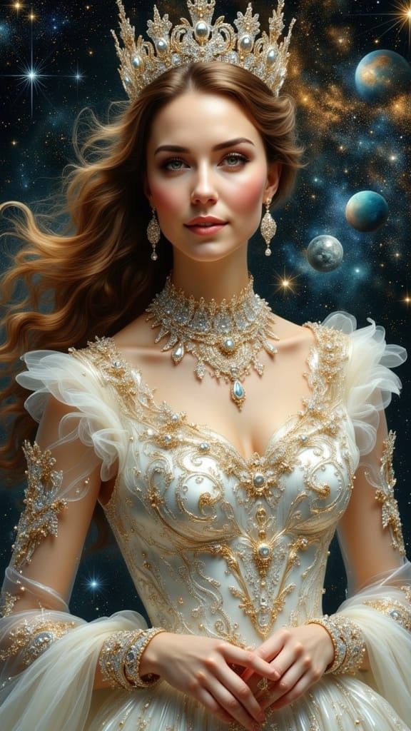 Ethereal Kate Middleton in Futuristic Sci-Fi Fairy Tale Rega...