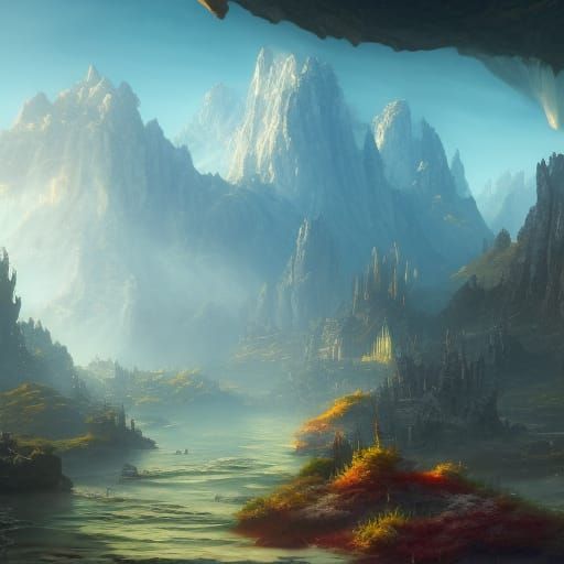 Fantastical Matte Painting in Deep Color