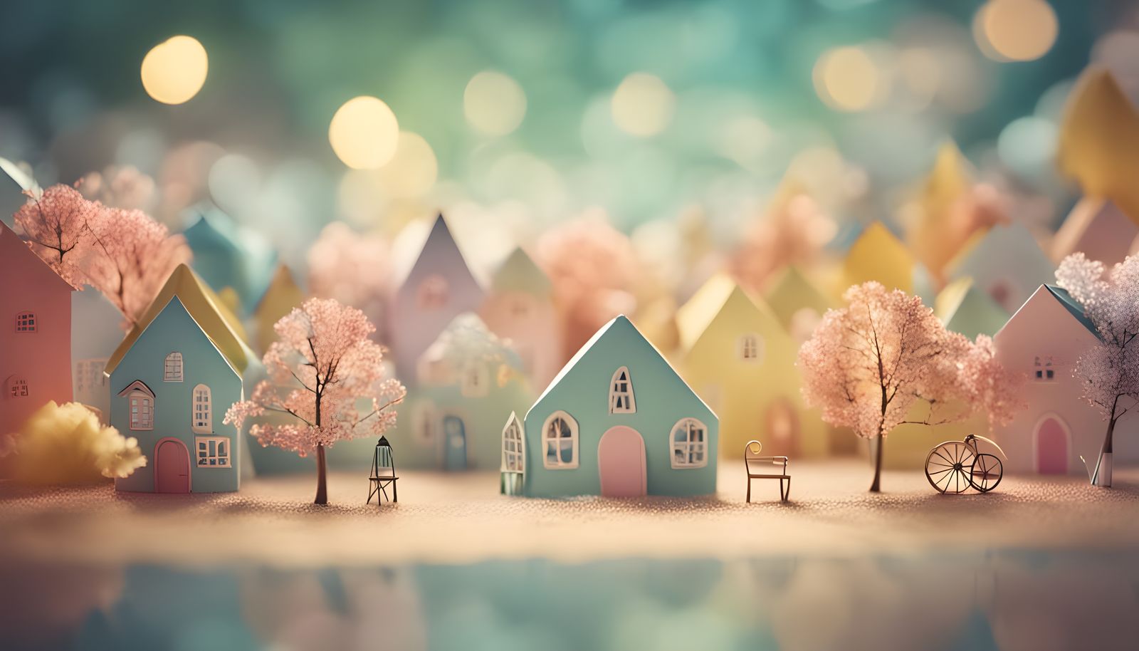 Paper Village Under Warm Summer Skies