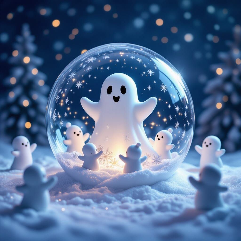 Crystal Christmas Bubble With Kind Ghosts