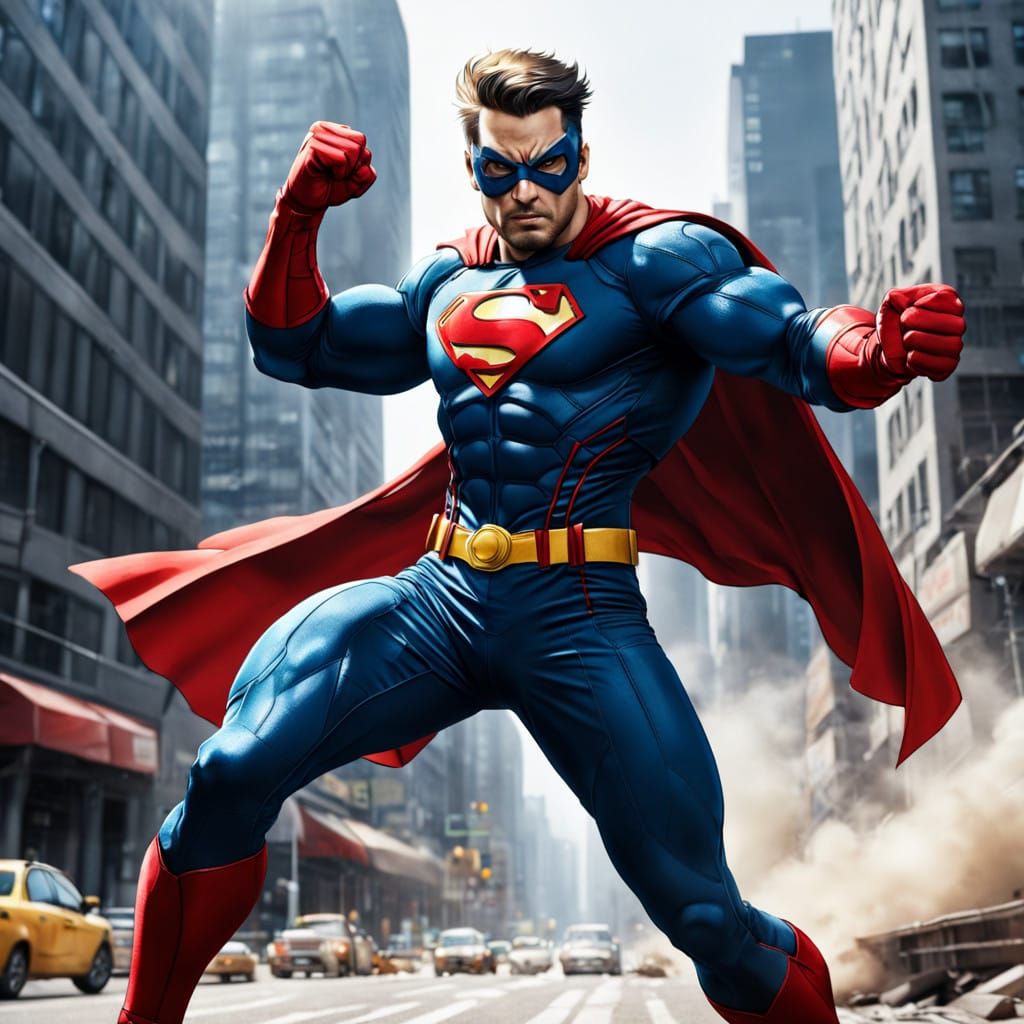 Heroic Figure in Dynamic Action