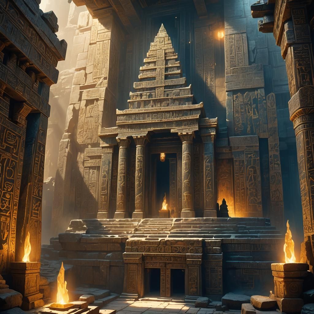 Aztec Temple Jabuti in Detailed Matte Painting