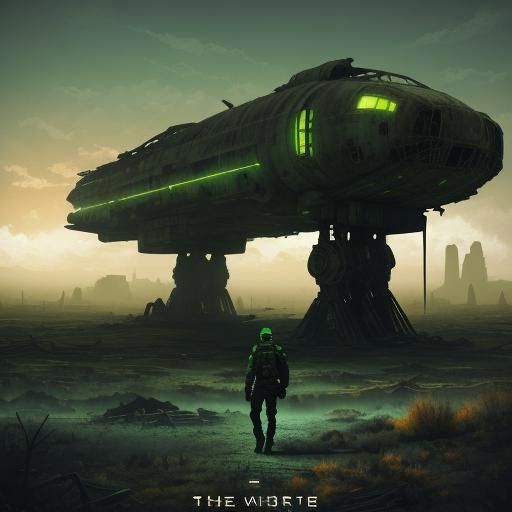 Post-Apocalyptic Sci-Fi Landscape in Golden Hour