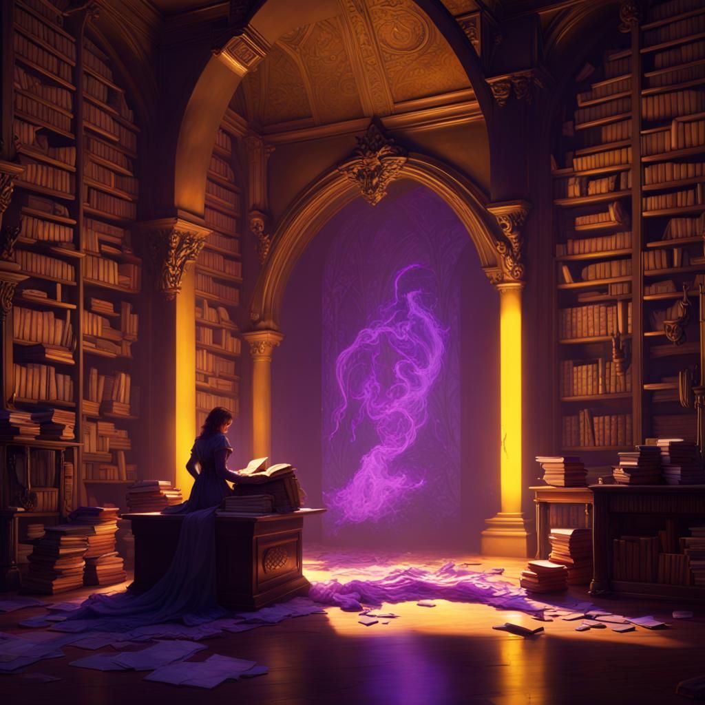 Dark Fantasy Books Shadow, Hyperdetailed Concept Art