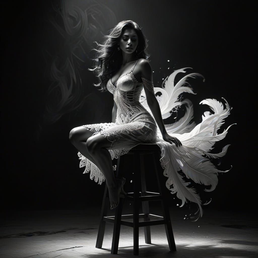 Silhouette of elegance in timeless shadows