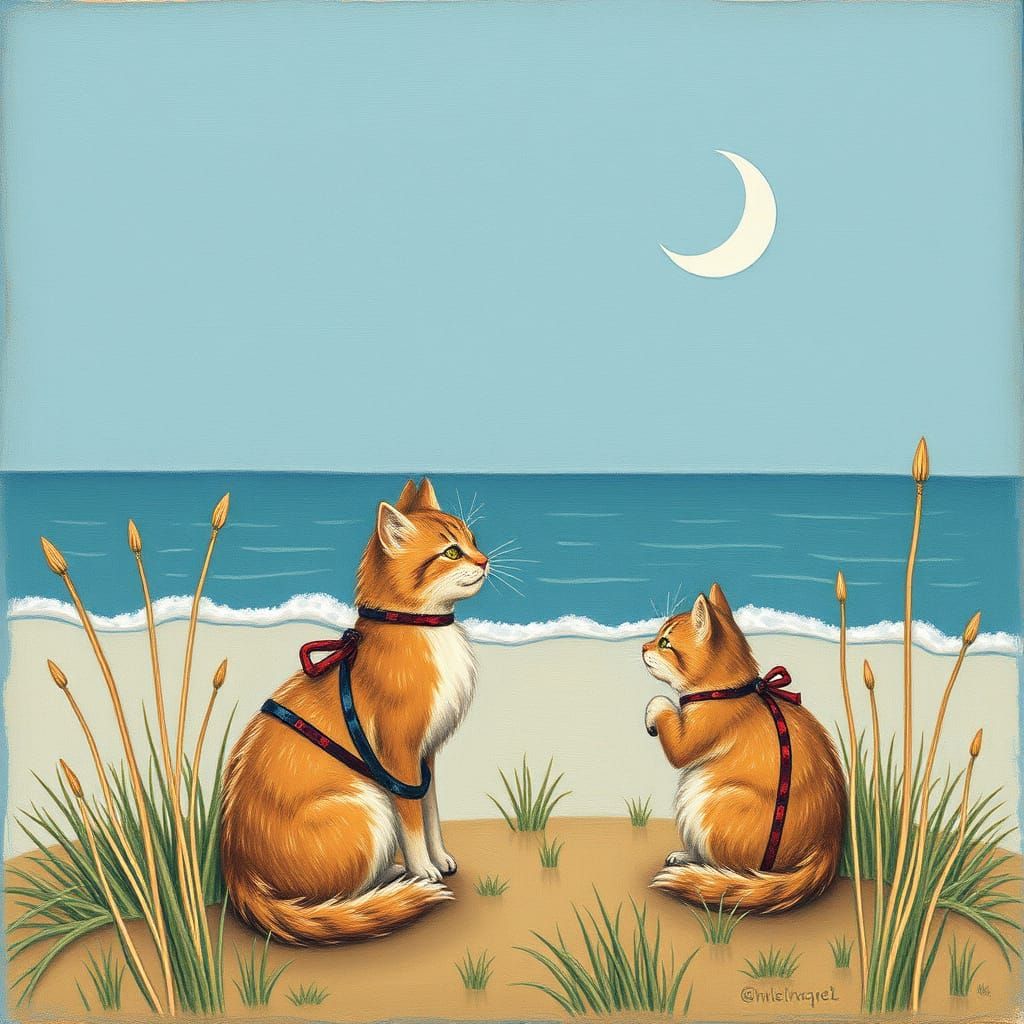 Seaside Whiskers AI Image