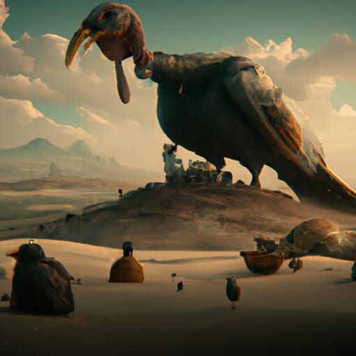 Dramatic Turkey's Sacrifice: A Digital Matte Painting