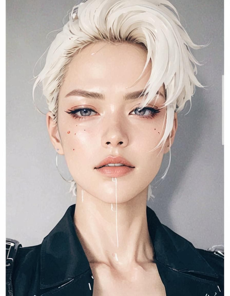 Evil Cyborg Girl in Anime Style