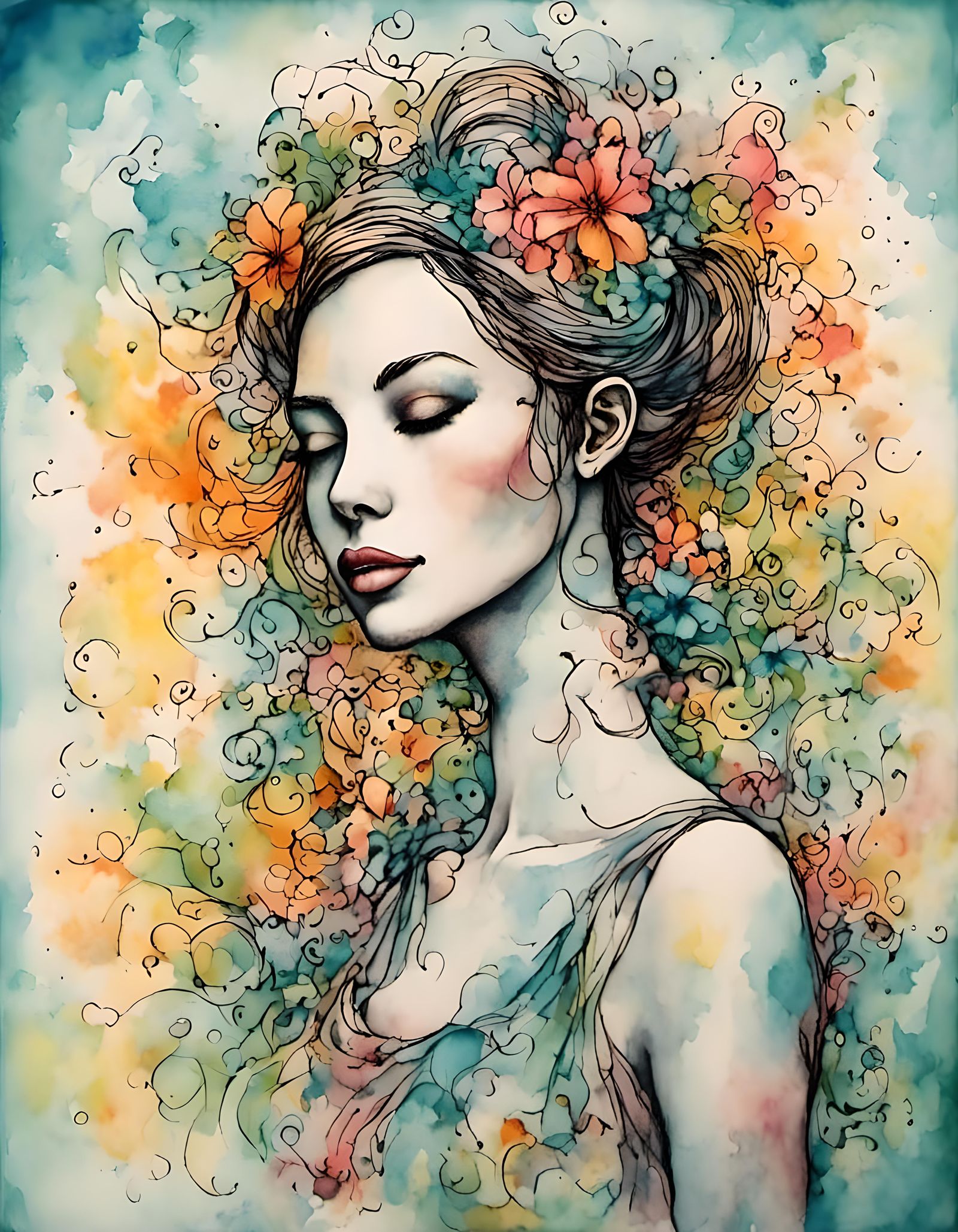 AI Generated Woman in Dress