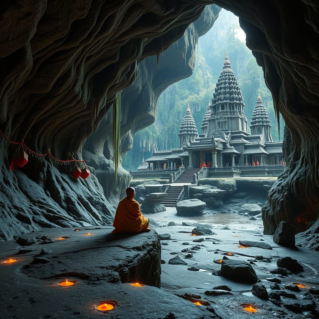 Underground Lava Lake Prayer, in a Dystopian Style