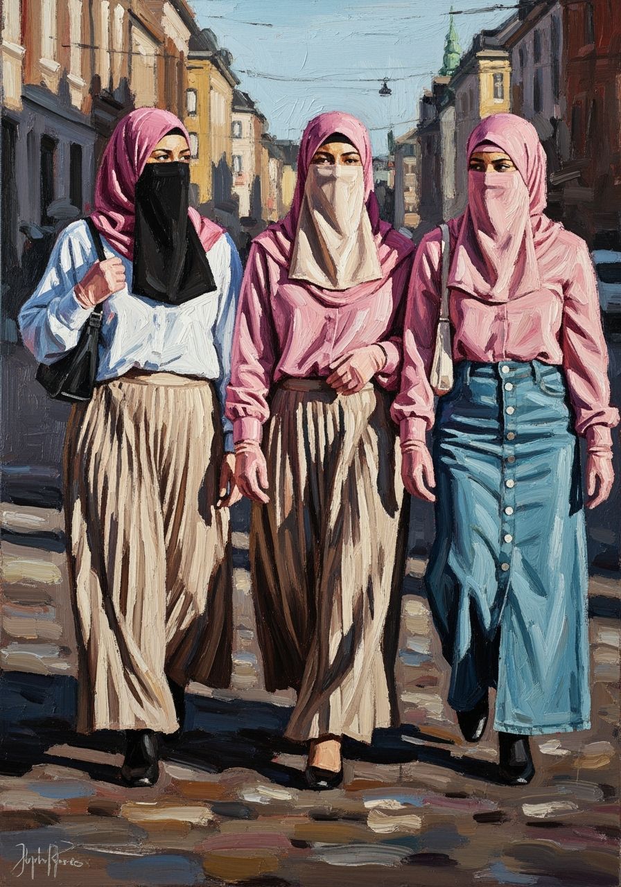 Danish Women in Copenhagen, as Oil Painting