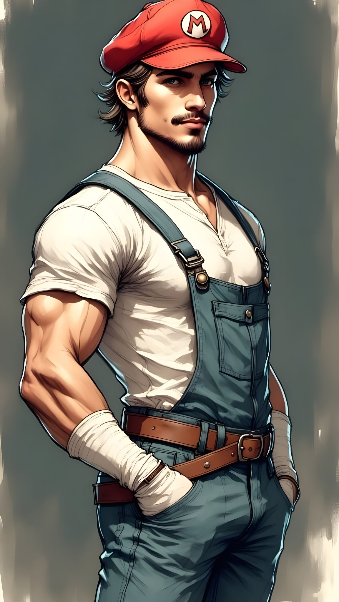 Athletic Luigi Character in Mario Style