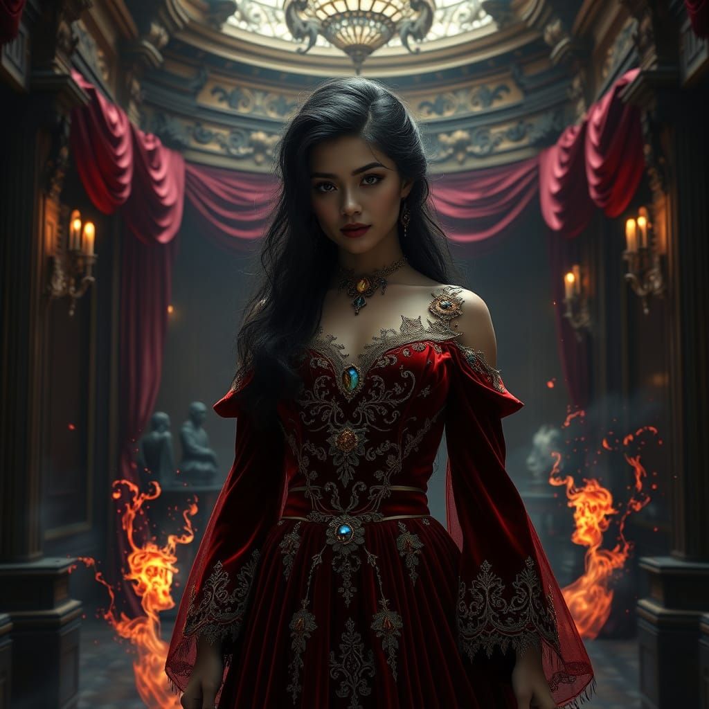 Ethereal Princess in Velvet Ruin