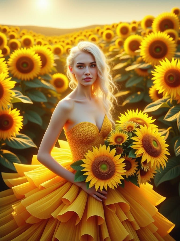 Surreal Beauty in a Sunflower Kingdom