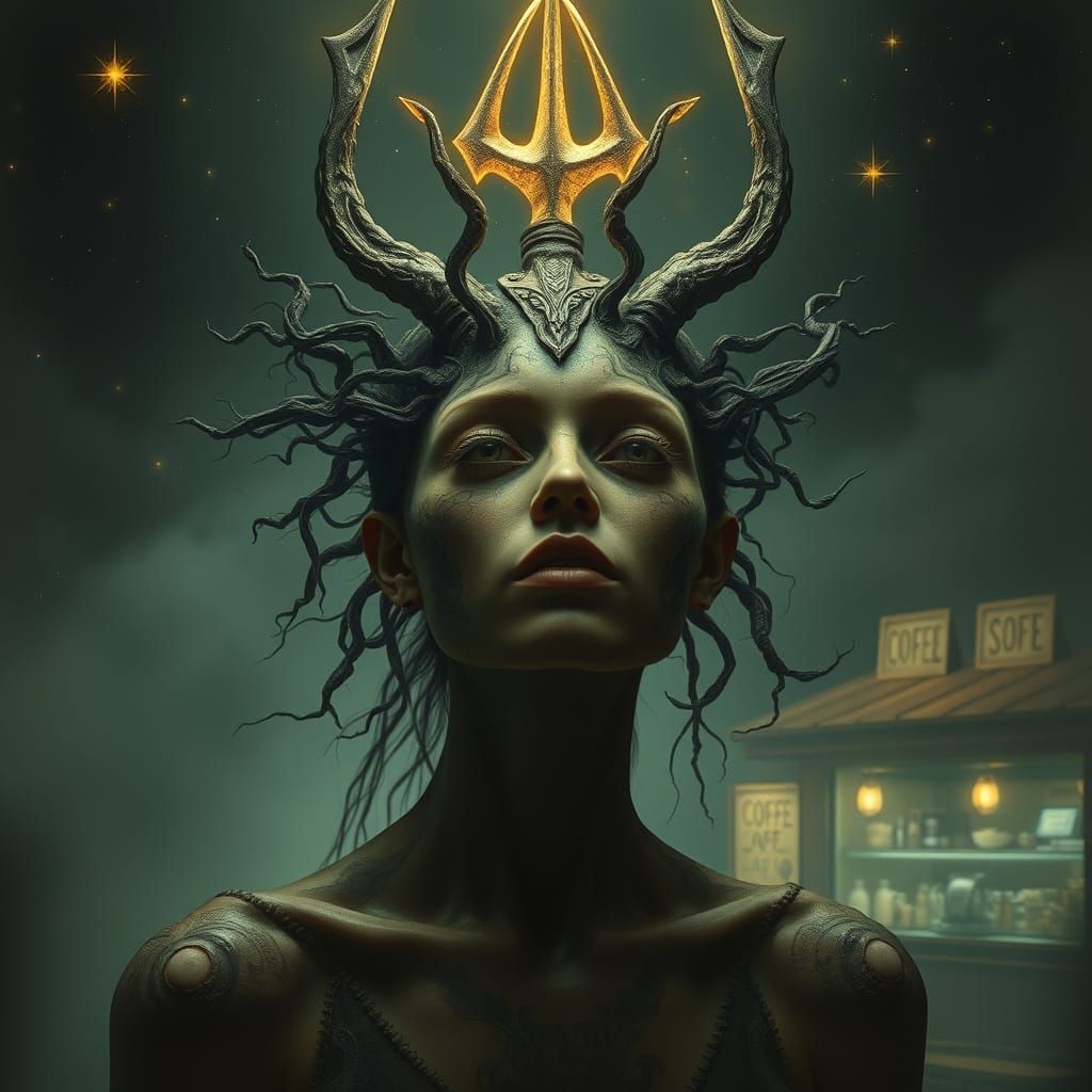 Mystical Woman in a Realm of Primal Power