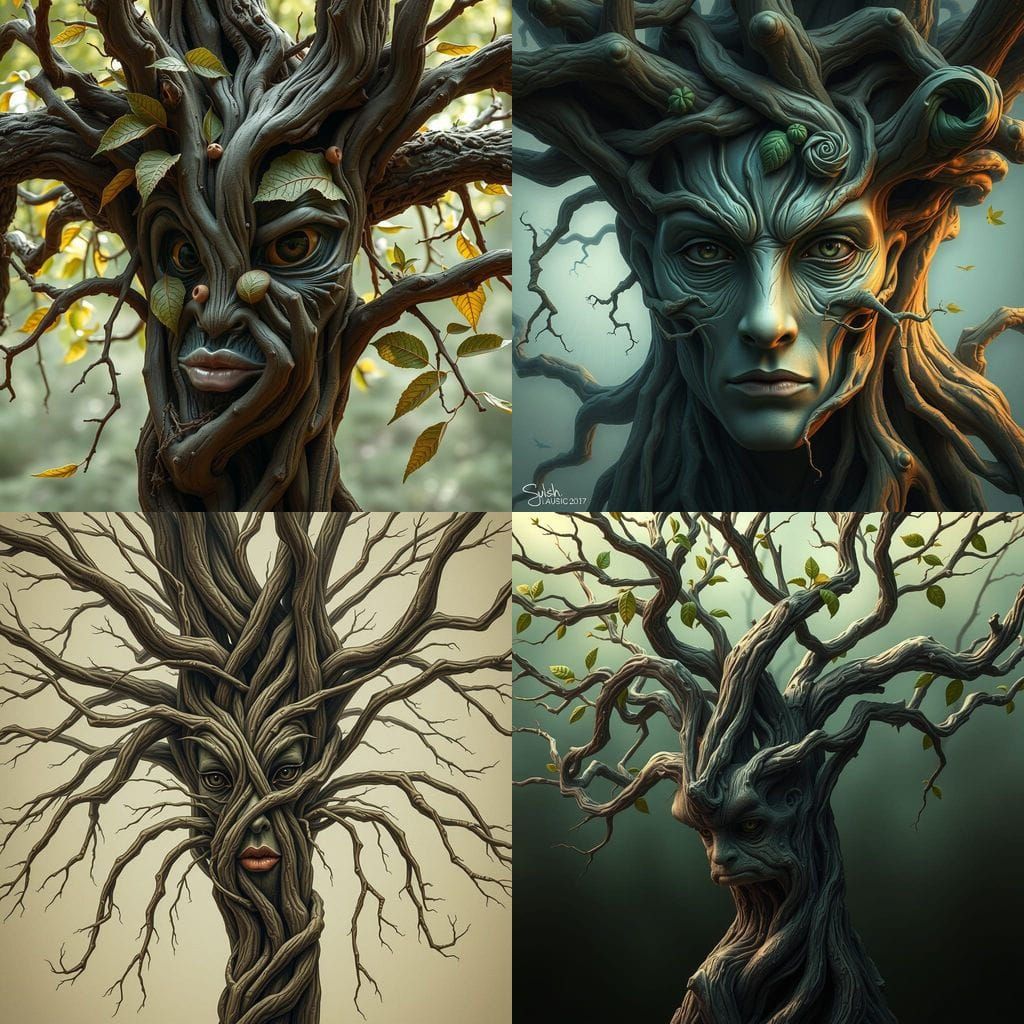Tree Branches Form Human Face