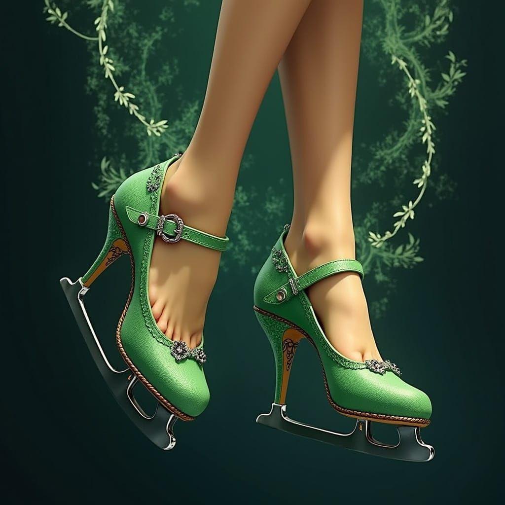 Ethereal Ice Skates in a Fantastical Frozen Realm