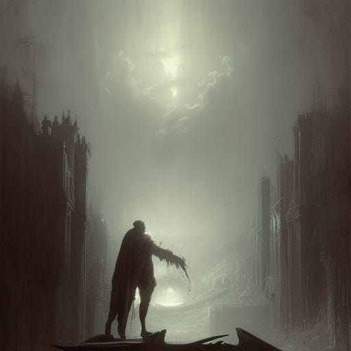 Horrific Scene in Style of Doré and Rutkowski