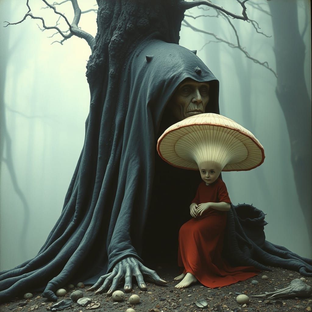 Enigmatic Woman Amidst Mysterious Flames