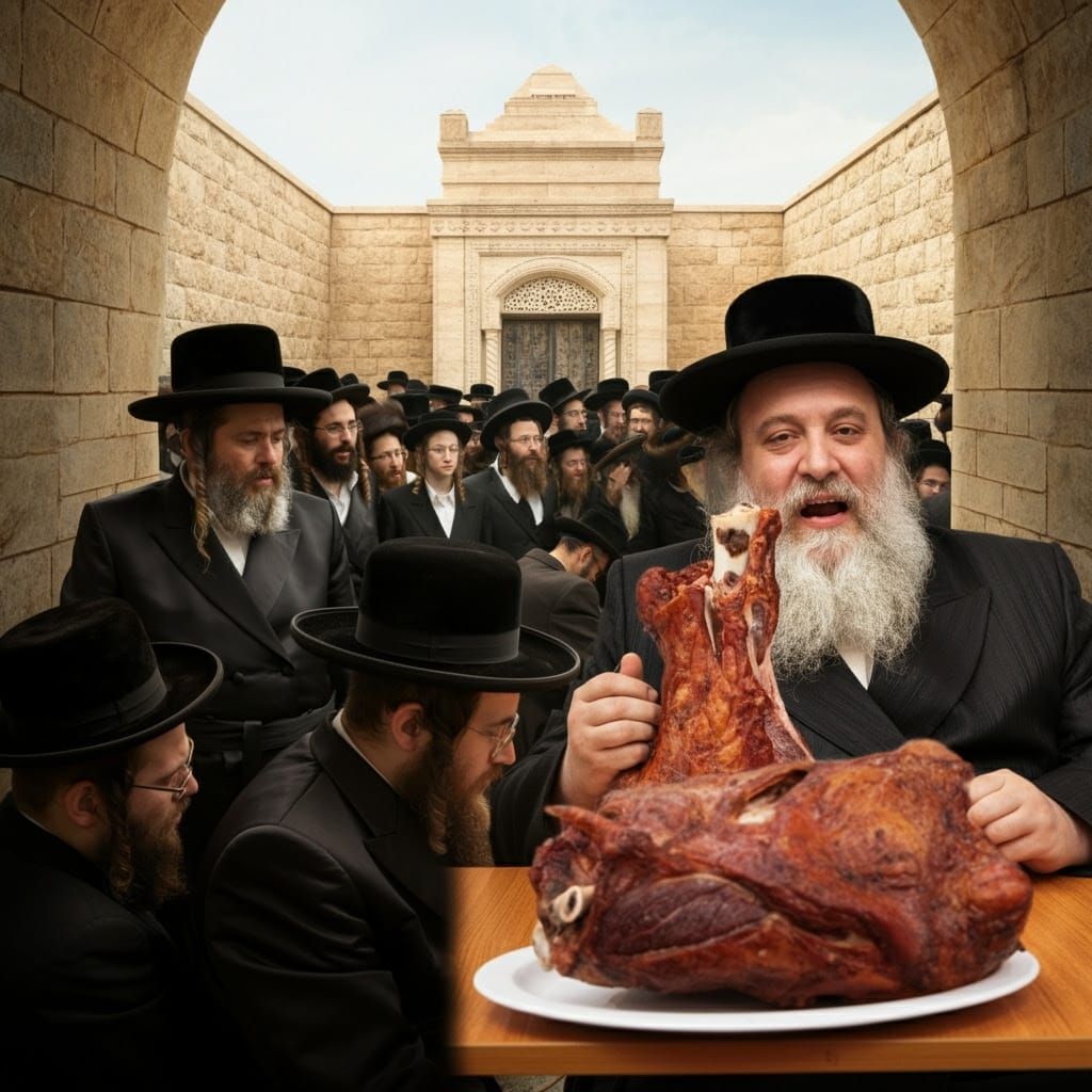 Respectful Gathering at a Grand Rabbi's Ohel