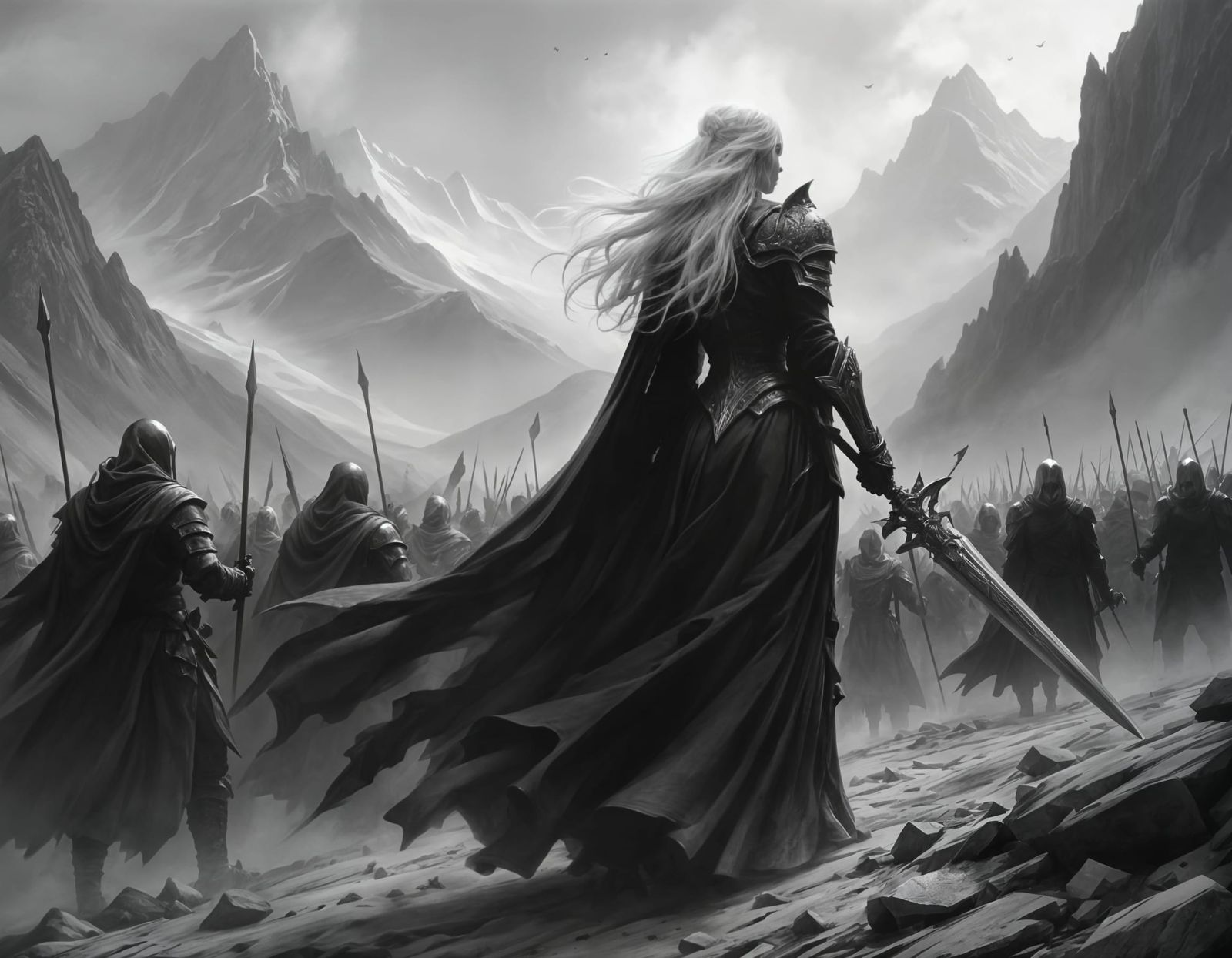 Death Knight Leads Army: Baroque Painting