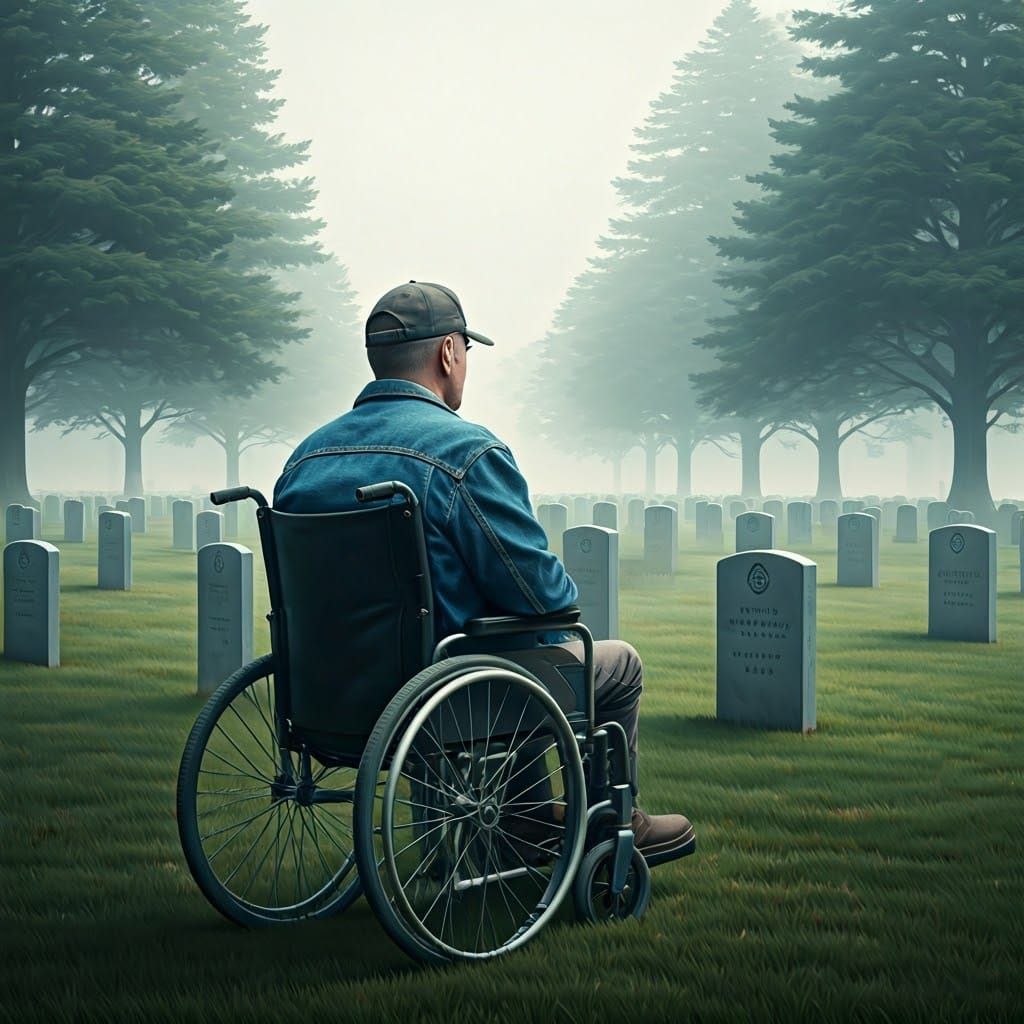 Disabled Veteran Honors Fallen Friends in Memorial Cemetery