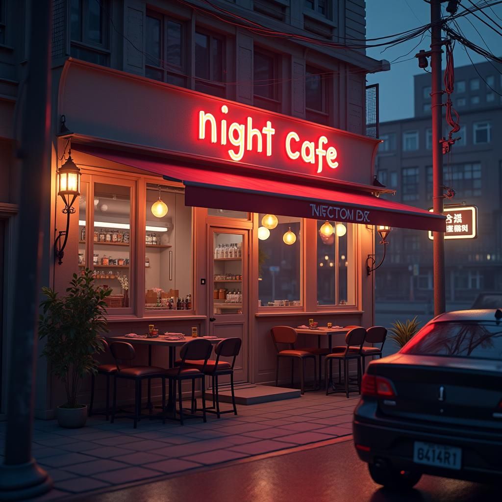 Anime Night Cafe: 3D Art Inspired by WLOP