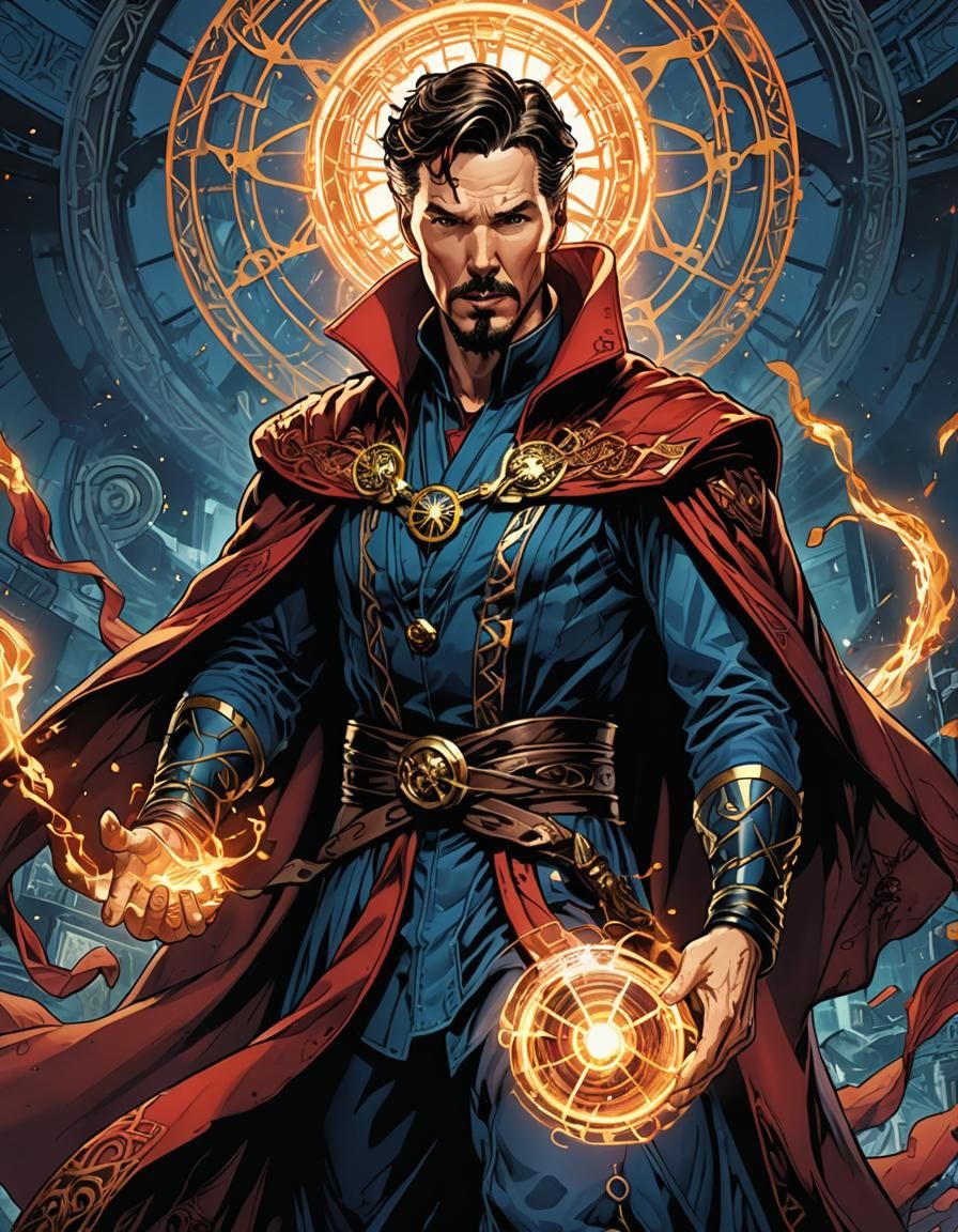 Doctor Strange Comic Book Art in Anime Style