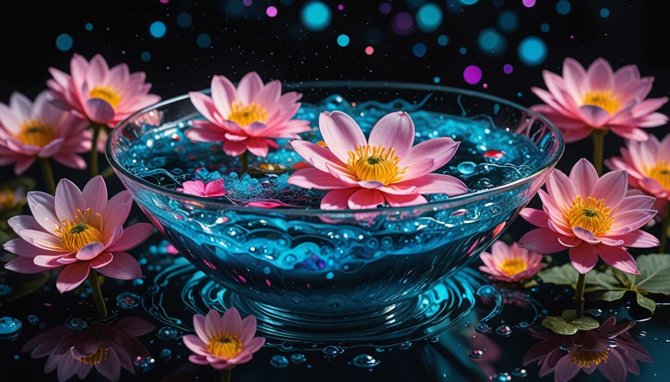 Vibrant Blue and Pink Dream Drink in Whimsical Oil Painting ...