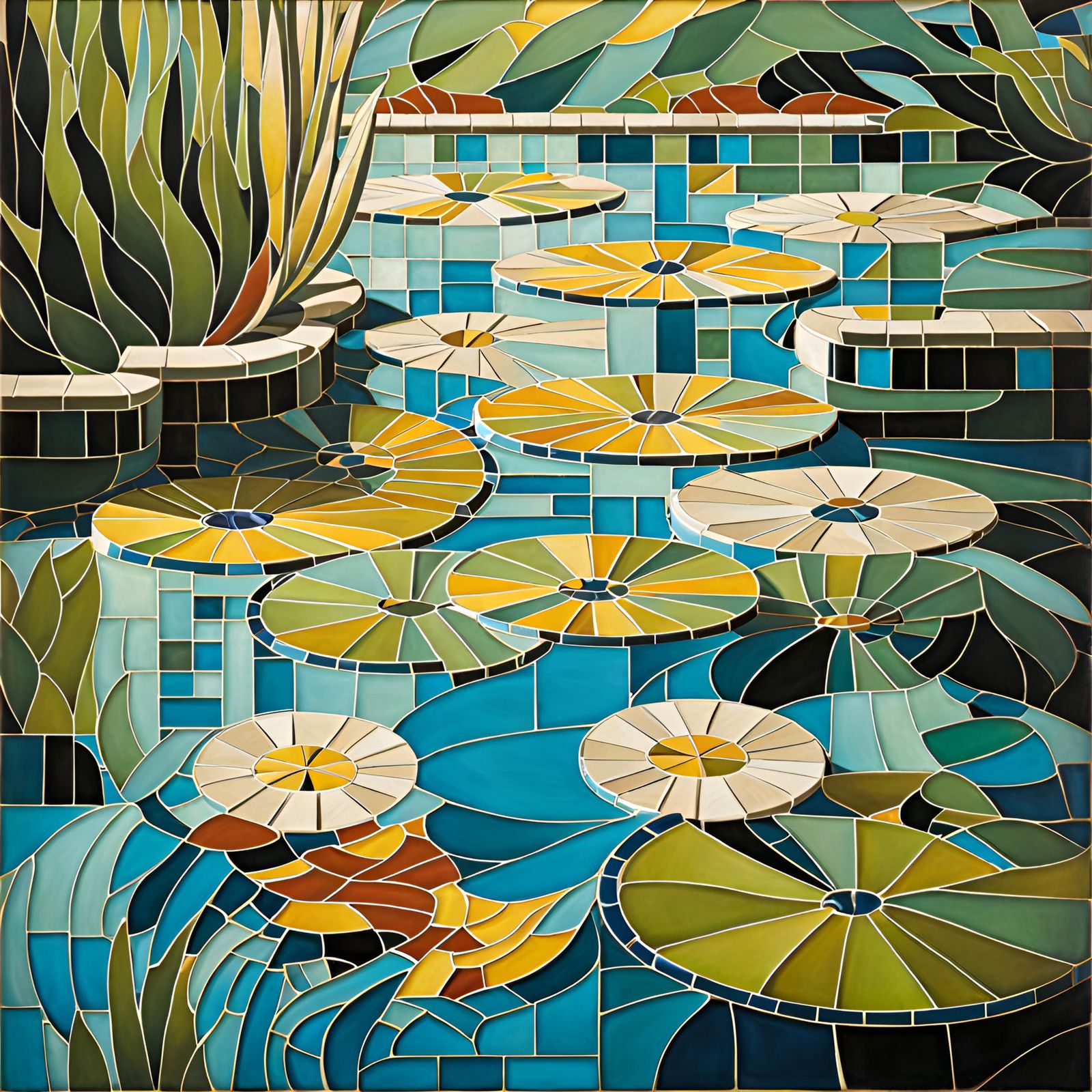 Swimming Pool Mosaic Tile Art