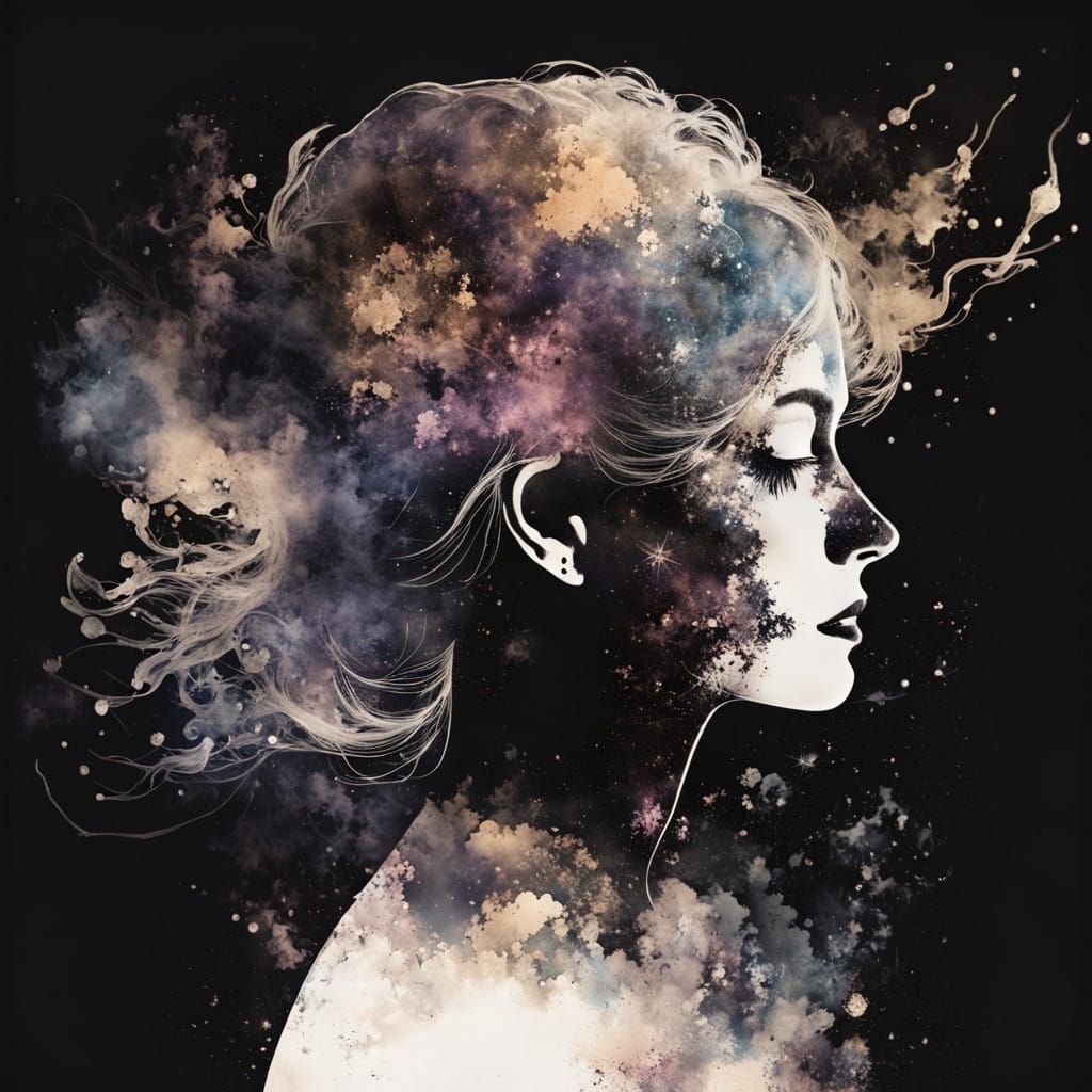 Astronomical Silhouette in Dark Ink