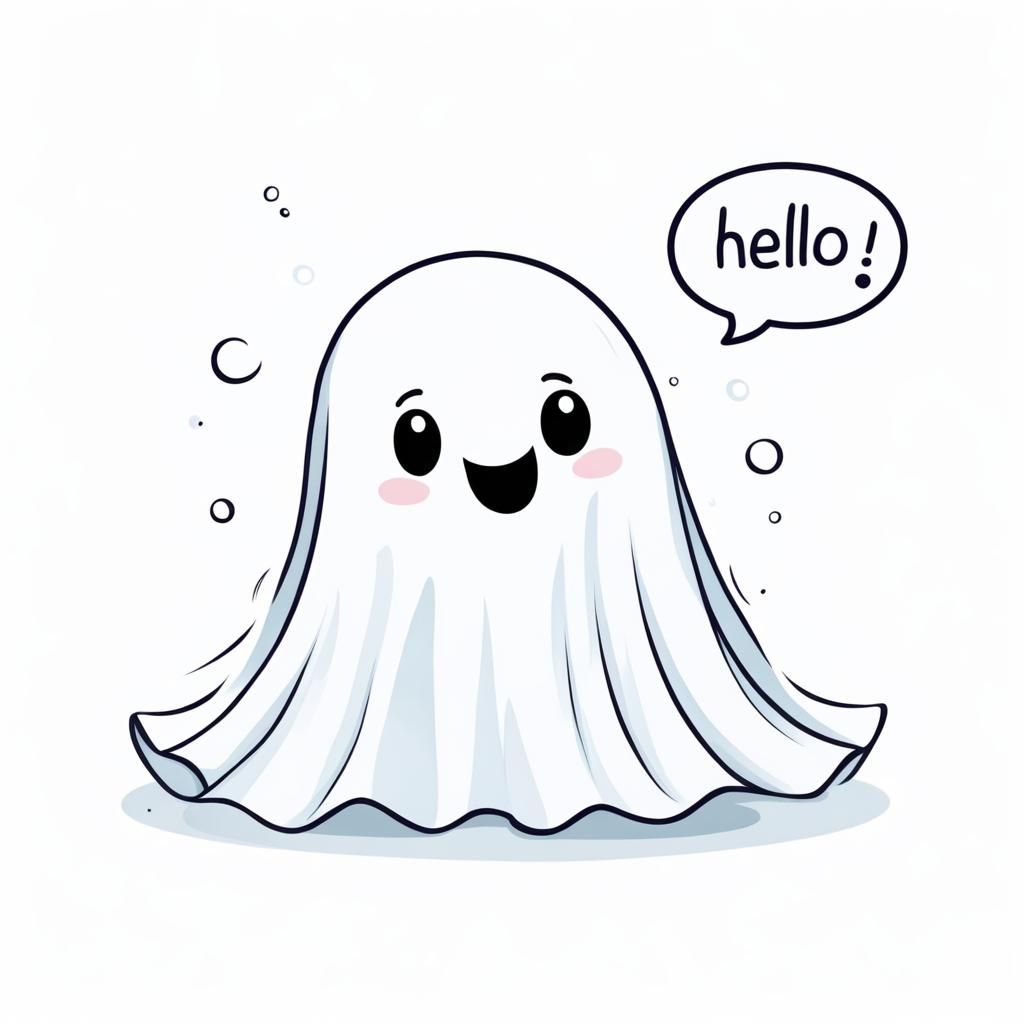 Cute Baby Sheet Ghost Says Hello