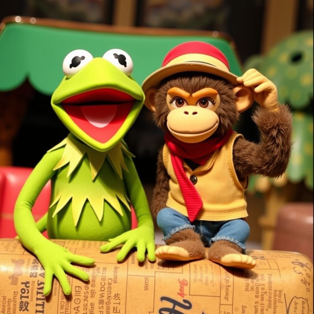 Kermit and Kento: Unlikely Meme Duo in Playful Chaos